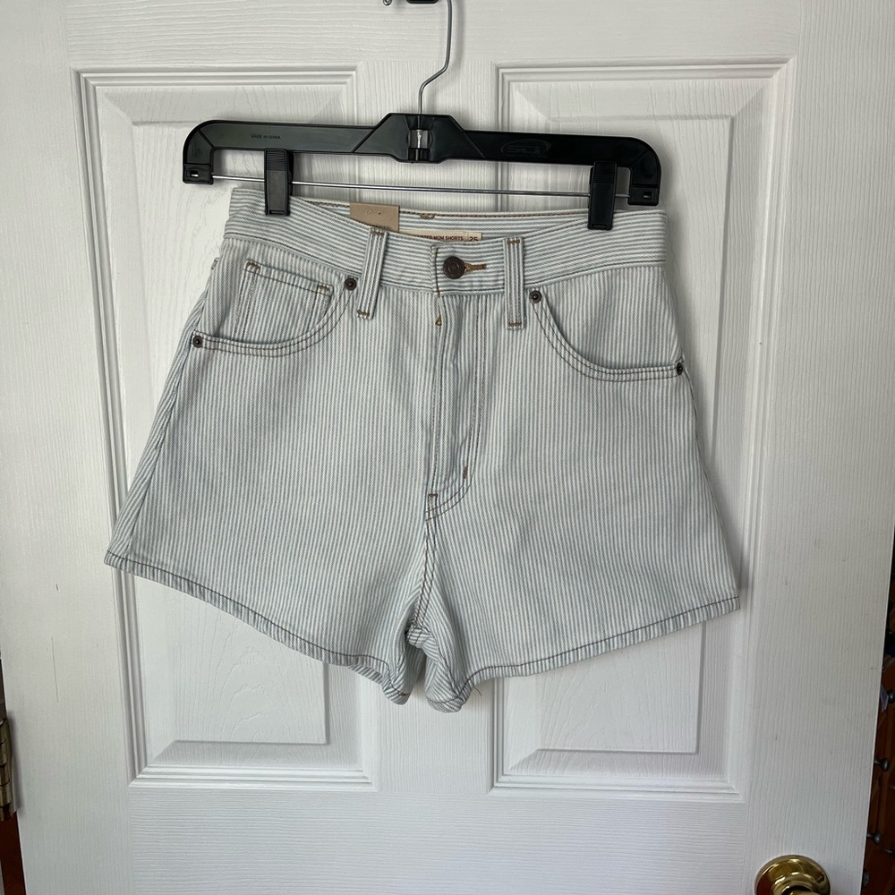 Levi’s High Waisted Striped Mom Shorts